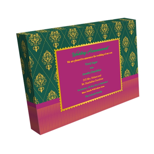 Wedding Announcement Gift Box Luxury Gold 6 + 1 Compartments